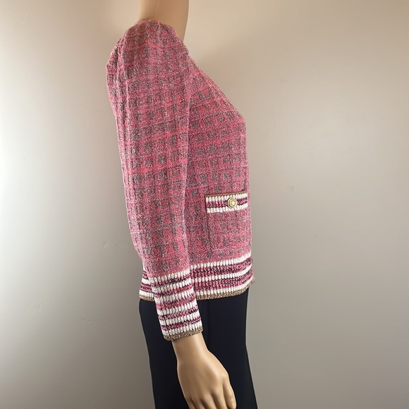 L'Agence Pink Jenni Puff Sleeve Fitted Cardigan Blazer NWOT - Picture 10 of 13